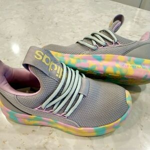 Adidas Kids Gray and Pastel Sneaker Shoes
